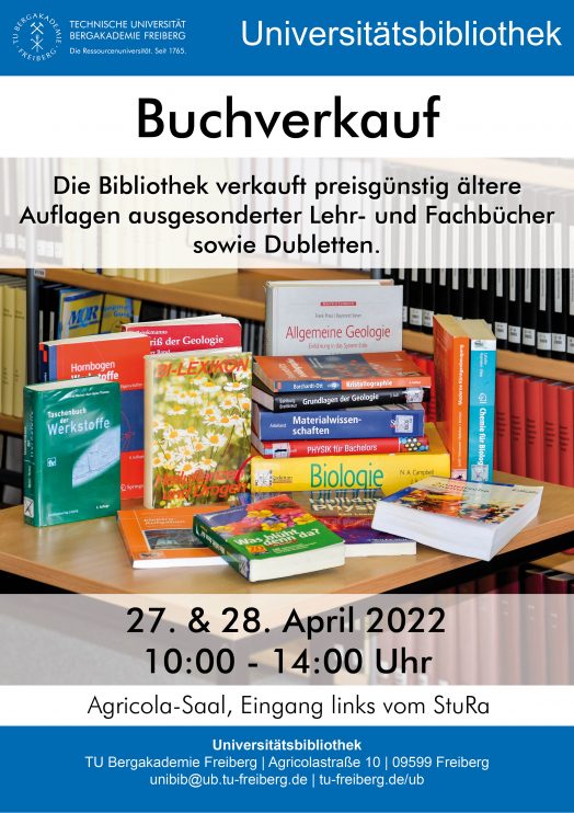 Buchverkauf in der Universitätsbibliothek 27. - 28. April 2022